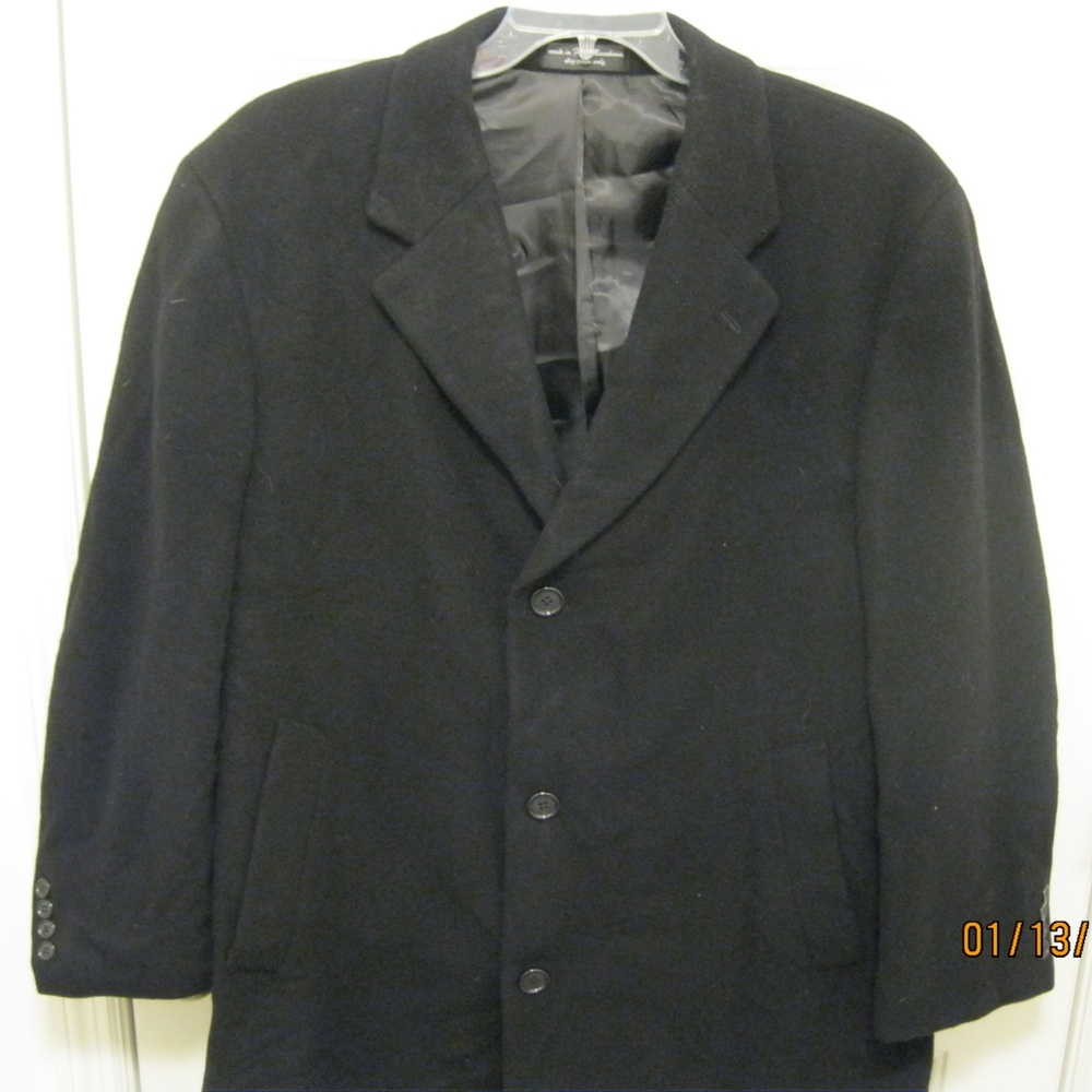 RALPH LAUREN Sz 44 S Black Cashmere Blend Coat
